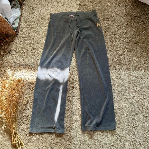 Juicy Couture Gray Sweatpants Velour Pants Y2K Women’s Size M - Picture 2 of 13